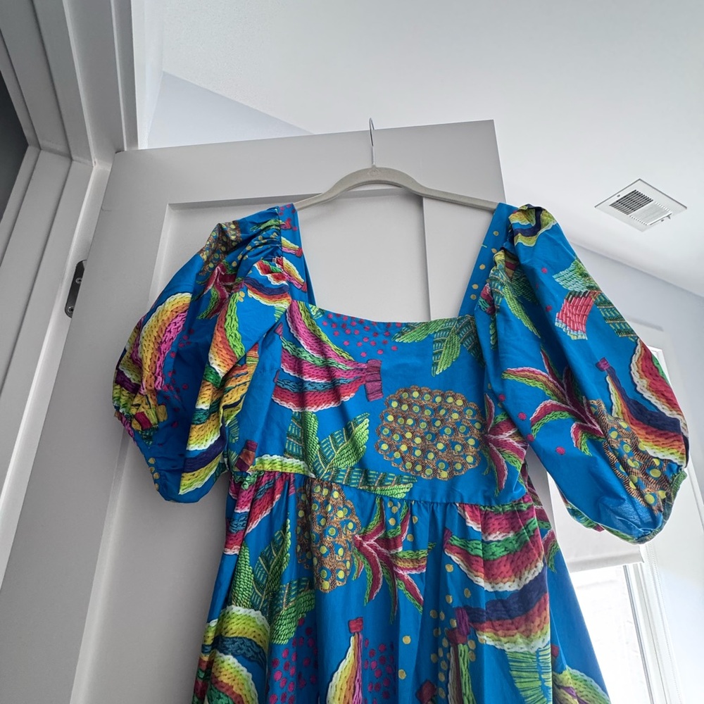 FARM Rio Blue Tropical Print Midi Dress - Picture 3 of 7